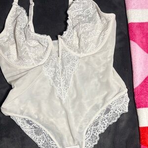 Elegant White Lace Bodysuit